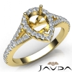 Diamond Engagement 14k Yellow Gold Halo Pave Setting Pear Semi Mount Ring 1.25Ct - javda.com 
