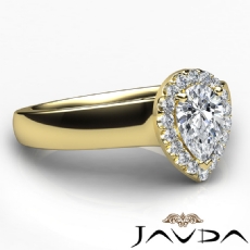 Cathedral French Set Halo Pave diamond  14k Gold Yellow