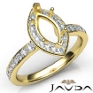 Diamond Engagement Halo Pave Setting Marquise Semi Mount Ring Gold Y18k 0.45Ct