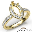 Diamond Engagement Halo Pave Setting Marquise Semi Mount Ring 18k Yellow Gold 0.45Ct - javda.com 
