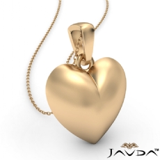 4.5 Gram Gold Puffed Heart Charm Pendant Necklace 14k Yellow Gold 18 Inch Chain