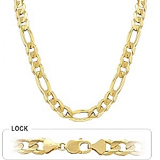 14k Yellow Gold Men's Solid Figaro Chain (11.70mm,26