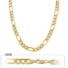 14k Yellow Gold Men's Solid Figaro Chain (9.50mm,26