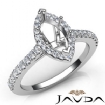 Diamond Engagement Marquise Semi Mount Prong Setting Ring 14K W Gold 0.50Ct