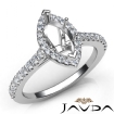 Diamond Engagement Marquise Semi Mount Prong Setting Ring 14k White Gold 0.8Ct - javda.com 