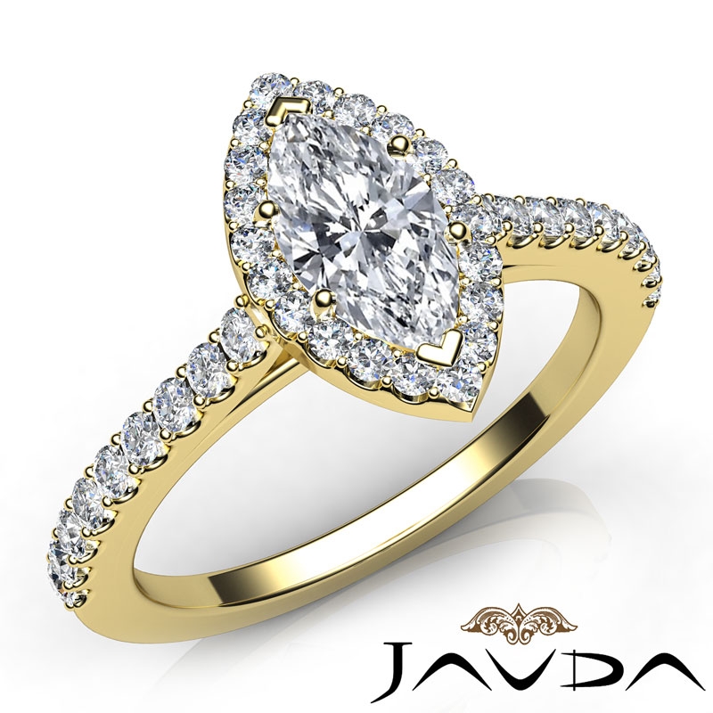U Cut Halo Pave Cathedral diamond Hot Deals 14k Gold Yellow