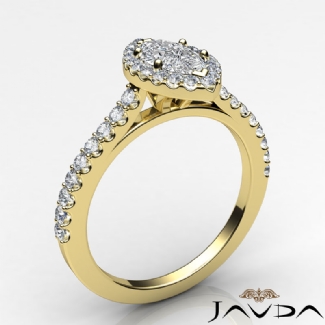 Diamond Engagement Marquise Semi Mount Prong Setting Ring Gold Y18k 0.5Ct