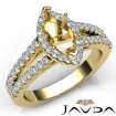 Gorgeous Halo Prong Diamond Engagement Marquise SemiMount Ring Gold Y18k 1.25Ct
