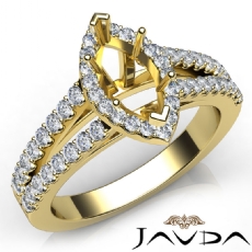 Gorgeous Halo Prong Diamond Engagement Marquise SemiMount Ring 14k Gold Yellow  (0.75Ct. tw.)