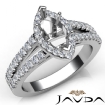 Gorgeous Halo Prong Diamond Engagement Marquise SemiMount Ring 18k White Gold 1.45Ct - javda.com 