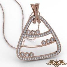 Pave Bezel Diamond Women's Pendant Necklace 14k Rose Gold 18 Inch Chain  (0.45Ct. tw.)