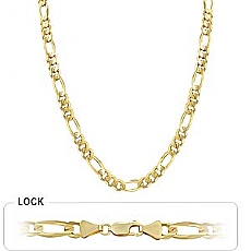 14k Yellow Gold Men's Solid Figaro Chain (6.90mm,24