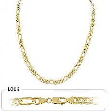14k Yellow Gold Men's Solid Figaro Chain (5.70mm,24