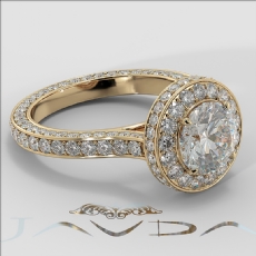 Cathedral Circa Halo Pave Set diamond Ring 18k Gold Yellow