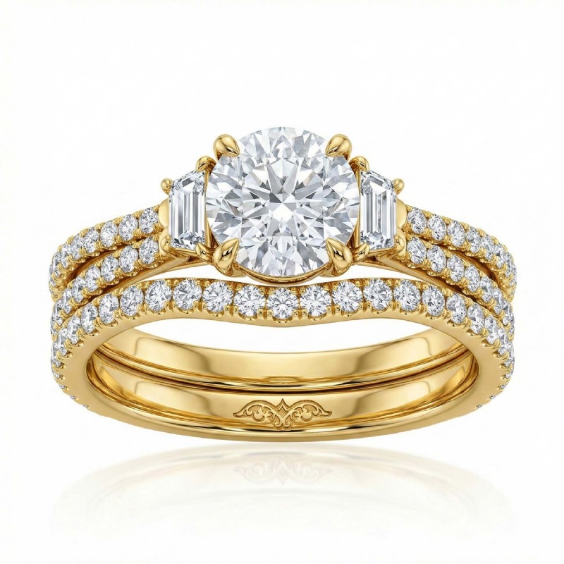  diamond Ring 18k Gold Yellow