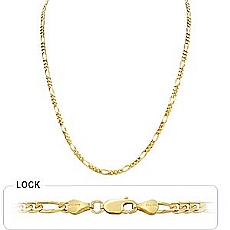 14k Yellow Gold Men's Solid Figaro Chain (3.70mm,24