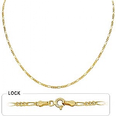 14k Yellow Gold Men's Solid Figaro Chain (2.60mm,24