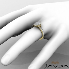 French Set Halo Split Shank diamond Ring 18k Gold Yellow