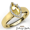 Marquise Diamond Engagement Halo Pave Setting Semi Mount Ring 14k Yellow Gold 0.2Ct - javda.com 