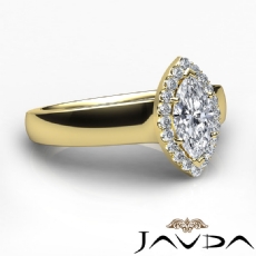 Cathedral Wide Band Halo Pave diamond Ring 14k Gold Yellow