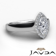 Cathedral Wide Band Halo Pave diamond Ring Platinum 950
