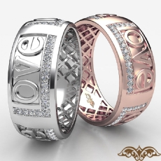 Personalized Domed Love Eternity Diamond Wedding Band 14k Rose Gold  (0.35Ct. tw.)