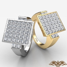 Princess Cut Men Diamond Ring Fashion Band 14k Gold Yellow (3Ct. tw.)