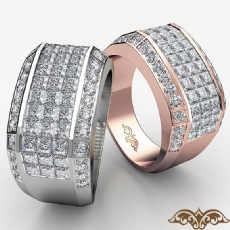 Princess Round Diamond Fashion Men Diamond Ring 14k Rose Gold (3.5Ct. tw.)