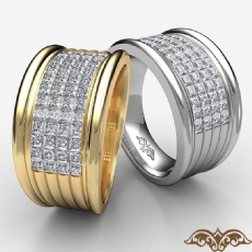 2.10 Ct Princess Diamond Men Engagement Ring 14k W Gold