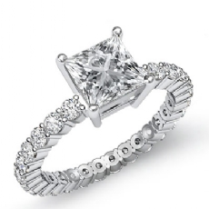 Classic Eternity Prong Set diamond Ring 14k Gold White