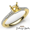 Diamond Engagement Pave Setting 18k Yellow Gold Asscher Semi Mount Ring 0.65Ct - javda.com 