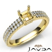 U Cut Prong Setting Diamond Engagement Asscher Semi Mount Ring 18k Yellow Gold 0.5Ct - javda.com 