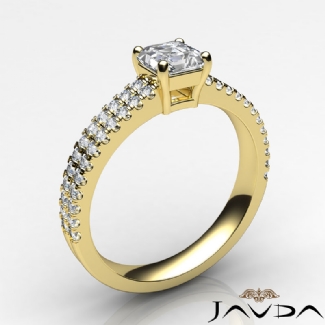 U Cut Prong Setting Diamond Engagement Asscher Semi Mount Ring Gold Y18k 0.5Ct