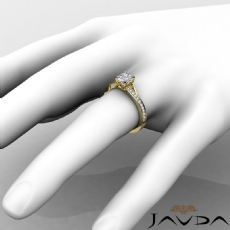 Pave Classic Sidestone diamond Ring 18k Gold Yellow