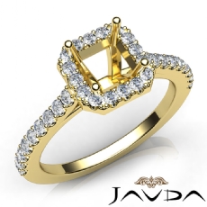 Diamond Engagement Asscher SemiMount Shared Prong Setting Ring 14k Gold Yellow  (0.5Ct. tw.)