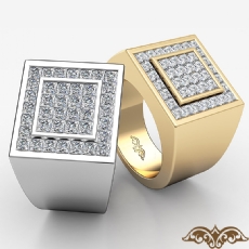 Princess Men Diamond Ring Men's Band 14k Gold Yellow (2.5Ct. tw.)