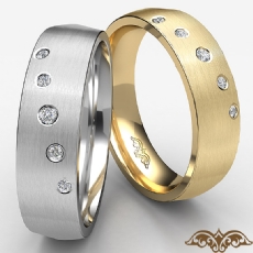 Classic Bezel Set 5 Diamond Men's Eternity Wedding Band 14k Gold Yellow  (0.25Ct. tw.)