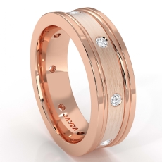 Bezel Diamond Eternity Flat Edges Men's Wedding Band 18k Rose Gold (0.15Ct. tw.)