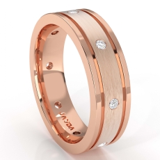 Flat Edges Bezel Diamond Eternity Men's Wedding Band 18k Rose Gold (0.2Ct. tw.)