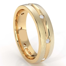 Brushed Finish Men's Diamond Eternity Wedding Band 14k Gold Yellow  (0.16Ct. tw.)