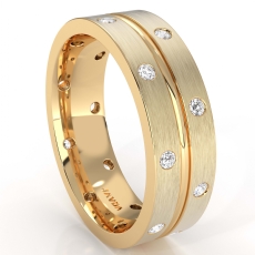 Polish Finish Bezel Diamond Eternity Men's Wedding Band 14k Gold Yellow  (0.35Ct. tw.)