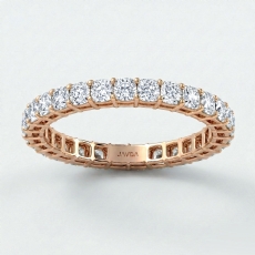 Cushion Lab Grown Diamond Shared Prong Women's Wedding Band 18k Rose Gold  (1.9Ct. tw.)