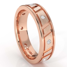 Brush Finish Center Mens Diamond Eternity Wedding Band 18k Rose Gold  (0.25Ct. tw.)