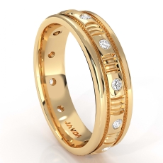 Round Edge Men's Bezel Diamond Eternity Wedding Band 14k Gold Yellow  (0.25Ct. tw.)