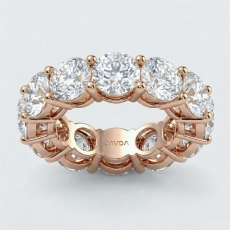Prong Set Round Lab Grown Diamond Women Eternity Wedding Band 18k Rose Gold  (11.35Ct. tw.)