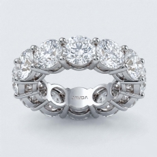 Prong Set Round Lab Grown Diamond Women Eternity Wedding Band 18k Gold White  (11.35Ct. tw.)