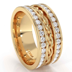 Braided Design  Diamond Men's Eternity Wedding Band 18k Gold Yellow (1.75Ct. tw.)