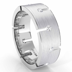 High Polished Round Diamond Men's Eternity Wedding Band 14k White Gold 0.50 Ct