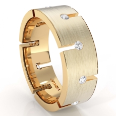 High Polished Round Diamond Men's Eternity Wedding Band 14k Gold Yellow  (0.5Ct. tw.)