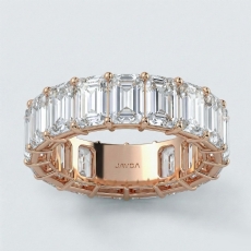 Lab-Grown Diamond Women Shared Prong Emerald Wedding Band 18k Rose Gold  (11.25Ct. tw.)